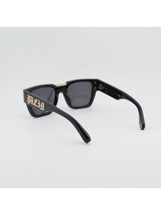 Philipp Plein SPP095M 0700 Sunglasses Black Square Frame, Grey Lenses main image 4